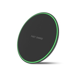 Promotional Electronic Gadget OEM Logo Branded Slim Round 15W Fast Charging Pad Desktop Customized Printing Wireless Charger