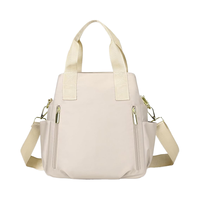 Sac bandoulière en nylon pour femme - Sac à bandoulière imperméable avec fermeture éclair, deux poignées, plusieurs poches et poignée supérieure