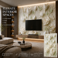 Panel de Pared 3D MORLENX con Diseño Floral, PVC UV, Impermeable, Fácil de Instalar, Decorativo para Dormitorio