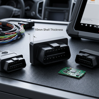 SETOCONT ST-SOH-001 OEM Schwarzes 16-Pin OBD-Gehäuse OBD2-Steckverbinder mit Kunststoff-OBDII-Gehäuse 10 mm