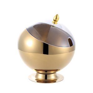 <span class=keywords><strong>Bol</strong></span> rond en acier inoxydable doré avec couvercle, design moderne, origine Guangdong, pour hôtel, restaurant, cantine - Product Image 1