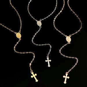 Popüler çapraz uzun zincir kolye kadın paskalya takı püskül bakire Mary kolye kolye - Product Image 6