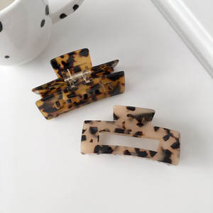 <span class=keywords><strong>Pince</strong></span> à cheveux pour femmes, en acrylique coréen, couleur unie, impression léopard - Product Image 3