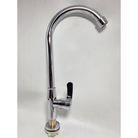 Robinet de cuisine élégant et classique chromé - Robinet d'eau froide simple en acier inoxydable sans plomb, installation sur comptoir