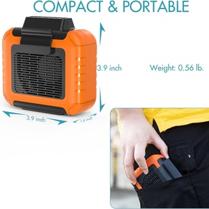 New 6000mAh Portable Cooling Fan Wearable LED Light Waist Clip Bladeless Design Indoor/Outdoor Travel Friendly Car <b>Battery</b> - Product Image 2