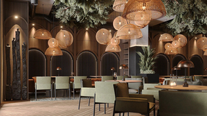 Design d'intérieur de restaurant de luxe, tables et chaises sur mesure, canapés, comptoir de bar, mobilier commercial - Product Image 2