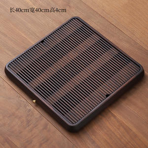 Bandeja para té, modelo nuevo 2025, pequeña base de bambú color nogal para tetera, apta para una persona, bandeja para almacenar agua. - Product Image 3