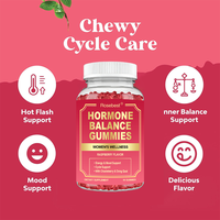 OEM Private Label Vegan 6-in-1 Kastanjeboom Dong Quai Ginseng Mariadistel Kruidenextract Vrouwen Hormoonbalans Gummy Supplement