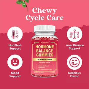 Complément alimentaire en gommes pour l'équilibre hormonal féminin, à base d'extraits végétaliens <span class=keywords><strong>de</strong></span> chèvrefeuille, dong quai, ginseng et chardon-marie, 6-en-1, marque privée OEM - Product Image 4