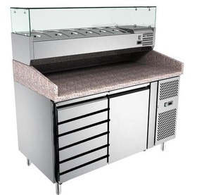 Tavolo per <span class=keywords><strong>Pizza</strong></span> frigorifero/piano in marmo contatori per <span class=keywords><strong>Pizza</strong></span> frigorifero con cassetti - Product Image 1