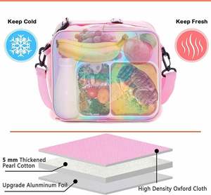 Sac isotherme arc-en-ciel pour filles, sac à lunch isotherme étanche, réutilisable pour l'école, le bureau, l'extérieur, en polyester - Product Image 2