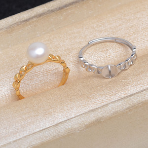 Anillo Abierto de Plata S925 para Joyería de Perlas, Accesorio DIY para Anillos de 9-11 mm, Modelo A6033 - Product Image 1
