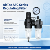 Séparateur d'huile et d'eau pour outils pneumatiques Airtac AFC2000C1 avec filtre à air et fonction de régulation de pression G1/4 AFC2000