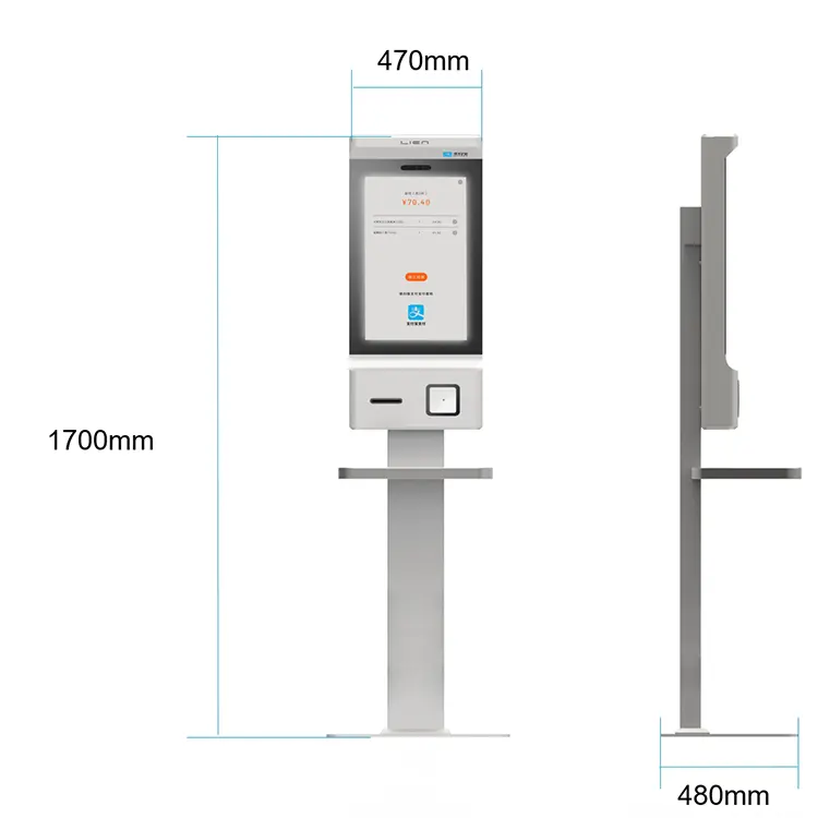 Desain Asli Lien Pos Mesin Mandiri Checkout Kios dengan Printer Kasir Kasir Supermarket Pos Terminal