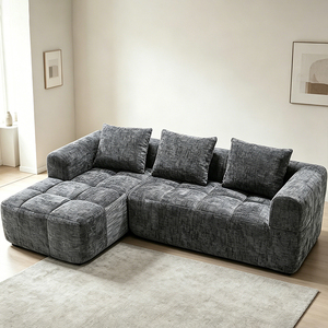 Canapé d'angle populaire en tissu compressé moderne, mousse nuage, livré en boîte, pour salon, modulaire et compressible sous vide - Product Image 1