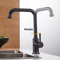 Robinet de lavabo de salle de bain et de cuisine en laiton massif doré antique de luxe, chaud/froid, à poser sur comptoir, avec tuyau d'arrivée pour projets hôteliers