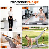 Banda Elástica de Resistencia con Pedal para Abdominales, Cuerda de Tracción, Equipo de Entrenamiento para Yoga y Moldeamiento Corporal en Casa o Gimnasio