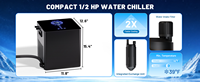 Refroidisseur d'eau pour bain de glace 110V 220V, installation encastrée sans tuyauterie, refroidit jusqu'à 39°F ° F 3 ℃   Refroidisseur de récupération à froid avec écran tactile et application Wi-Fi pour toute baignoire