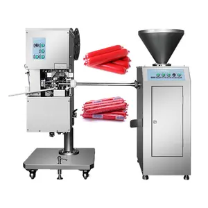 400-600kg Hydraulic Salami Stuffer Aluminium Clips Hot Dog Sausage Clipper Sausage Machine