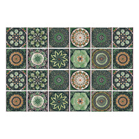 Carreaux muraux autocollants de style européen Mandala pour intérieur, comptoirs de cuisine, salon, carreaux muraux imperméables