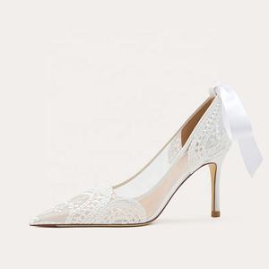 2024 scarpe da sposa da donna con tacco alto da donna con tacco alto con tacco alto da donna in maglia di pizzo estivo - Product Image 1