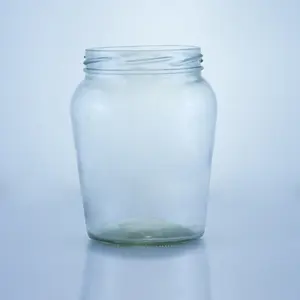 畅销400毫升600毫升800毫升定制透明直边玻璃果酱蜜罐带盖食品容器