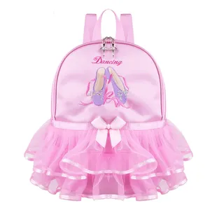 Saco menina Saco da Dança para Meninas Dança Ballet Para As Meninas Do Bebê Crianças Lace Rosa Bailarina Garoto Saco de Ginástica Mochila Bordado