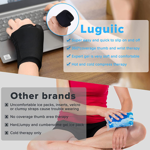 Wrist <b>Ice</b> <b>Pack</b> Wrap Thumb Brace for Either Hand for Hot & Cold Therapy - <b>Reusable</b> Soft Gel Glove for Injuries, Carpal Tunnel - Product Image 4