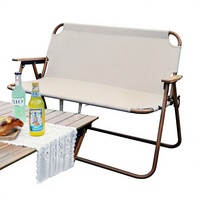 Fauteuil de camping double pliable en acier de qualité supérieure, chaise longue portable pour la plage, logo personnalisé, pique-nique, barbecue, voyage