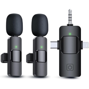 Micrófono Inalámbrico Lavalier 3 en 1 con <span class=keywords><strong>Clip</strong></span> y Conector Tipo C, Cancelación de Ruido para Transmisión en Vivo y Uso en Estudio Musical - Product Image 1