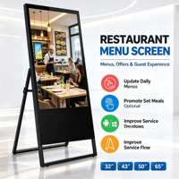 Affichage numérique portable tactile capacitif Windows de 65 pouces pour la promotion de marque et l'affichage dans les centres commerciaux et les magasins de détail