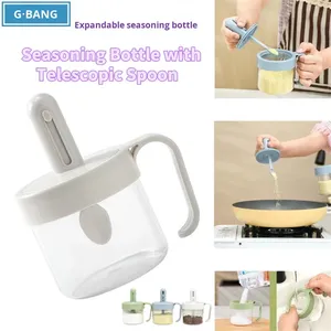 Boîte à assaisonnements télescopique en gros pour la cuisine domestique, avec couvercle-cuillère intégré, pour glutamate monosodique et sel, hermétique - Product Image 4