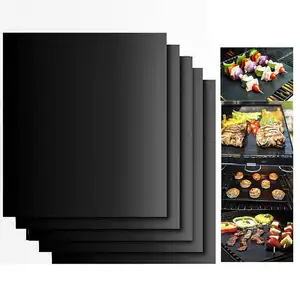 Perfect Quality Custom Size 0.2mm 0.4mm Thickness Reusable FireProof Food Grade BBQ Mat Grill Mat