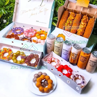 Boîtes à pâtisserie en gros Mochi Donut Baking Cake Cookies Dessert Boîtes d'emballage en papier avec conception personnalisée imprimée