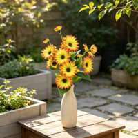 Vente en gros d'usine, mini-bouquet de fleurs décoratives artificielles en soie multicolores à plusieurs têtes, 61 cm, marguerites et chrysanthèmes, pour mariage