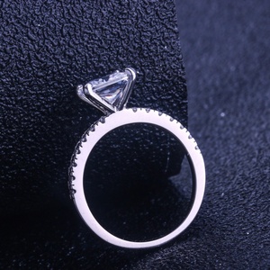 Dernière bague en argent sterling 925 avec zircon taille princesse pour femmes, plaquée rhodium, certifiée CMA, bijoux de fiançailles et de mariage pour cadeau - Product Image 4