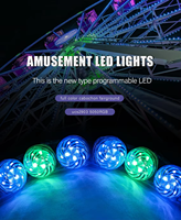 Lampes LED PC 60 mm pour fêtes foraines et carnavals, lumières ponctuelles Turbo Cabochon 6 LED, indice de protection IP67, garantie de 2 ans, parcs d'attractions
