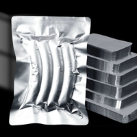 Sacs sous vide en plastique avec logo personnalisé, sacs scellés en aluminium, emballage alimentaire argenté, scellage trois côtés, sac en aluminium thermoscellé