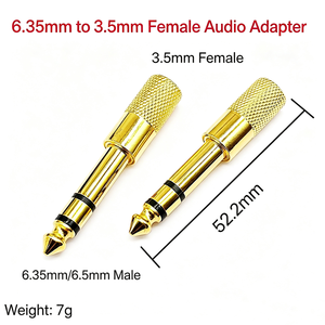 Adattatore per cuffie stereo da 6,35 mm maschio a 3,5 mm femmina, adattatore <span class=keywords><strong>jack</strong></span> audio per cavi ausiliari - Product Image 4