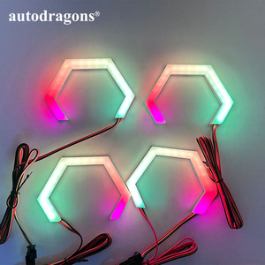 ดวงตาแองเจิล Hex Halo หลากสี70มม. 80มม. 86มม. 90มม. วงแหวน x รัศมี RGB ไล่ล่าพร้อมไฟเลี้ยว - Product Image 6