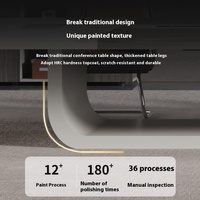 Ensemble table et chaises de conférence à panneaux en bois Grand mobilier de bureau Bureau ovale pour discussion et formation