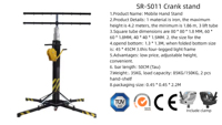 Support de manivelle pour tour de levage de treillis suspendu léger Support de manivelle robuste pour support de manivelle Line Array pour haut-parleur