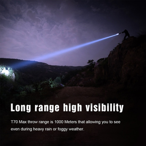 Linterna Táctica LED Ultra Throw de 1000M para Caza, T70 2300LM, Doble Interruptor, Aleación de Aluminio, para Camping y Emergencias - Product Image 3