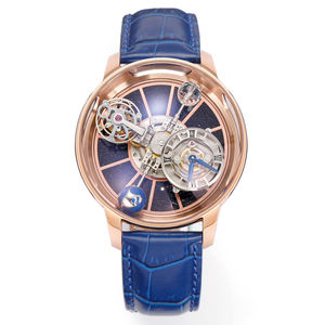 Montre squelette pour homme Jacob's, série Celestial, boîtier transparent à 360 degrés, boîtier en acier inoxydable, mouvement mécanique, chronographe - Product Image 1