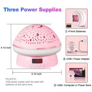 Proyector de luz con forma de Seta para el hogar, dispositivo de proyección con rotación de 20121 grados, luz nocturna, Estrella estrellada, 360 - Product Image 5