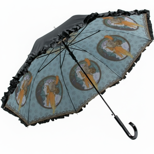 AU-02613 artistico volant Jump ombrello bronzo e rose per la collezione pioggia & sole Mucha - Product Image 1