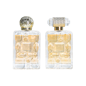 3.4OZ bottiglia di acqua di colonia quadrata goffrata in oro coperchio uomo petto muscolatura a forma di <span class=keywords><strong>vetro</strong></span> bottiglia di profumo produttore - Product Image 5