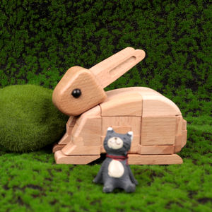 두뇌 티저 퍼즐 연동 게임 <span class=keywords><strong>Iq</strong></span> 테스트 나무 장난감 3D 동물 빌딩 블록 어린이 조기 손 눈 - Product Image 5