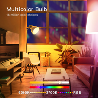 Ampoule LED intelligente WiFi Daybetter AC 9W E26, multicolore, dimmable, contrôlée par WiFi, multifonction, vente chaude