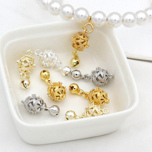 Colgante de Campana Retorcida con Circonita Bañada en Oro de 18K para Fabricación de Collares, Fornituras de Joyería, Formas Mixtas, Material de Cobre - Product Image 1